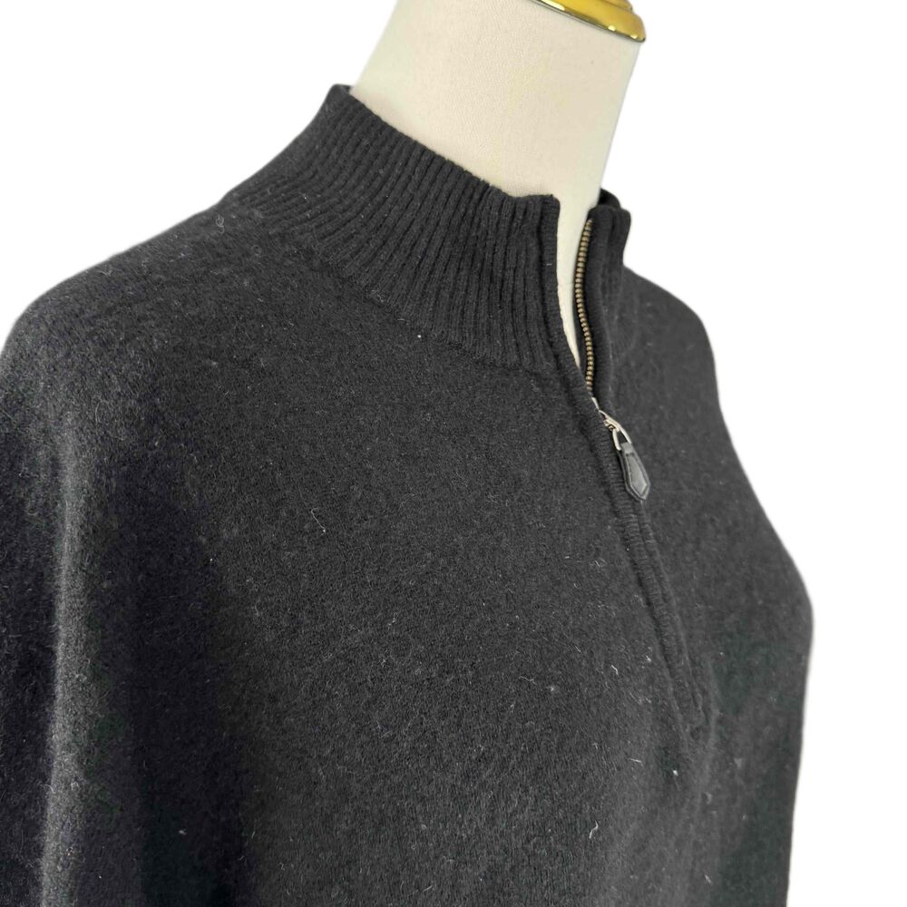 Daniel Bishop Black Cashmere Quarter Zip Pullover Basic Sweater Long Sleeve XL - Picture 7 of 13